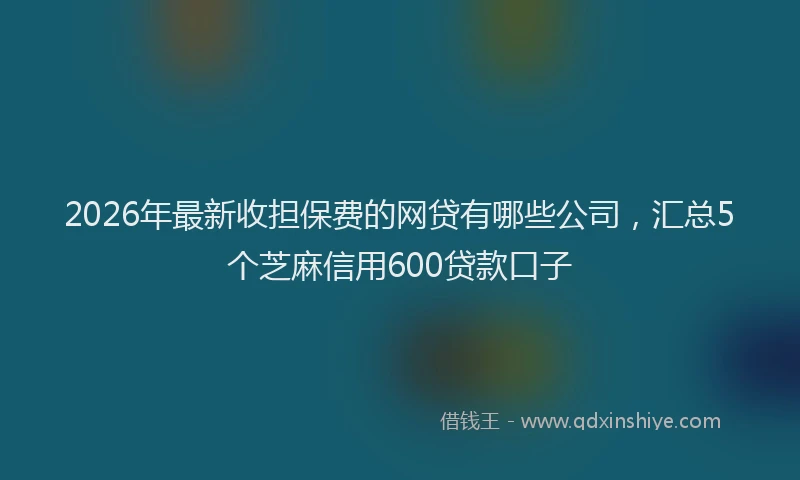 2026年最新收担保费的网贷有哪些公司，汇总5个芝麻信用600贷款口子