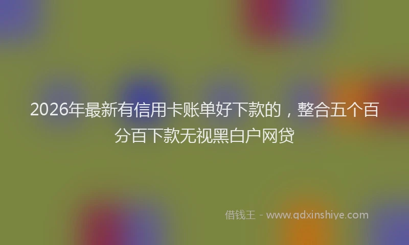2026年最新有信用卡账单好下款的，整合五个百分百下款无视黑白户网贷