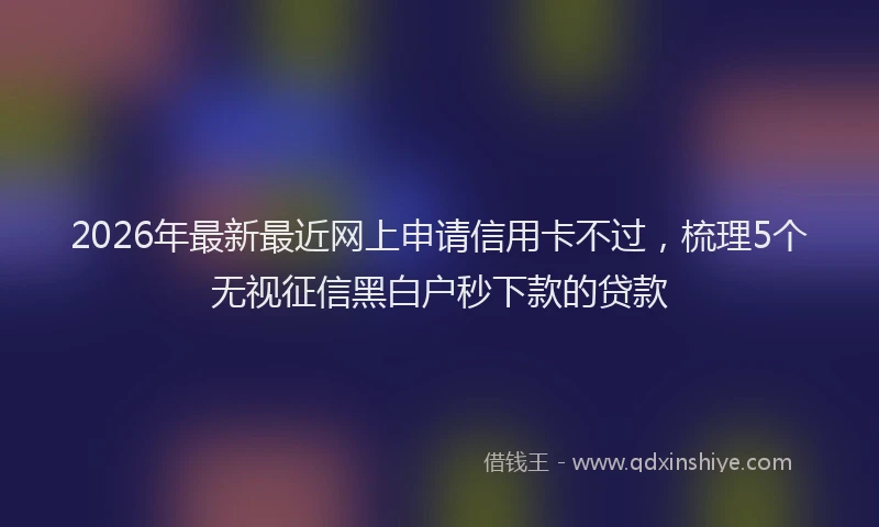 2026年最新最近网上申请信用卡不过，梳理5个无视征信黑白户秒下款的贷款