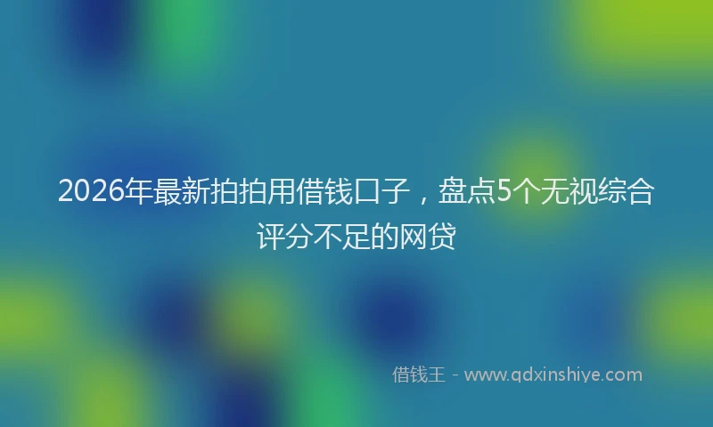 2026年最新拍拍用借钱口子，盘点5个无视综合评分不足的网贷