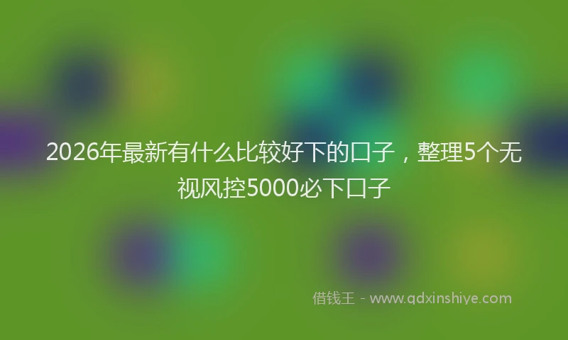 2026年最新有什么比较好下的口子，整理5个无视风控5000必下口子