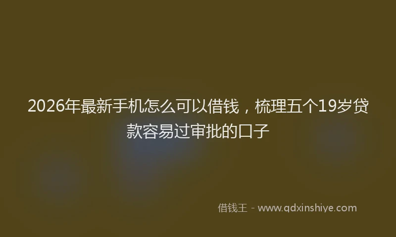 2026年最新手机怎么可以借钱，梳理五个19岁贷款容易过审批的口子