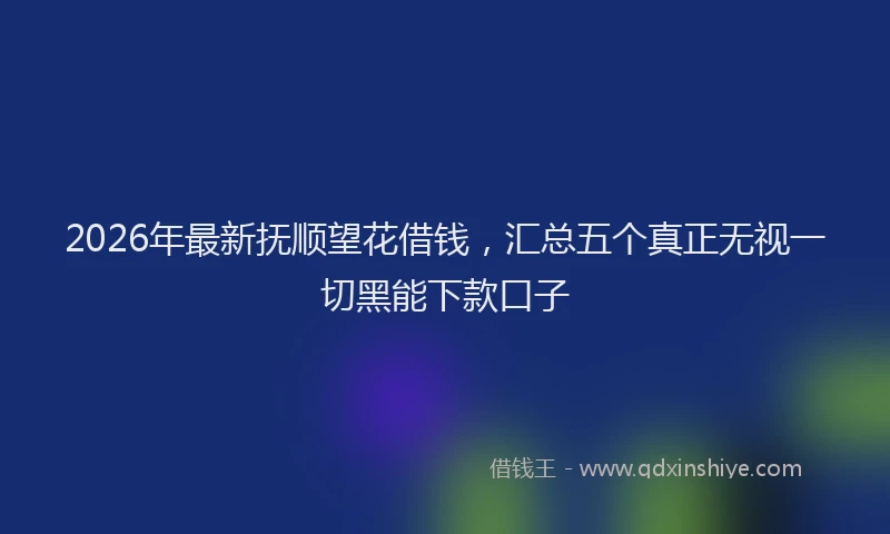 2026年最新抚顺望花借钱，汇总五个真正无视一切黑能下款口子