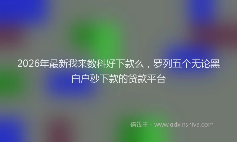 2026年最新我来数科好下款么，罗列五个无论黑白户秒下款的贷款平台