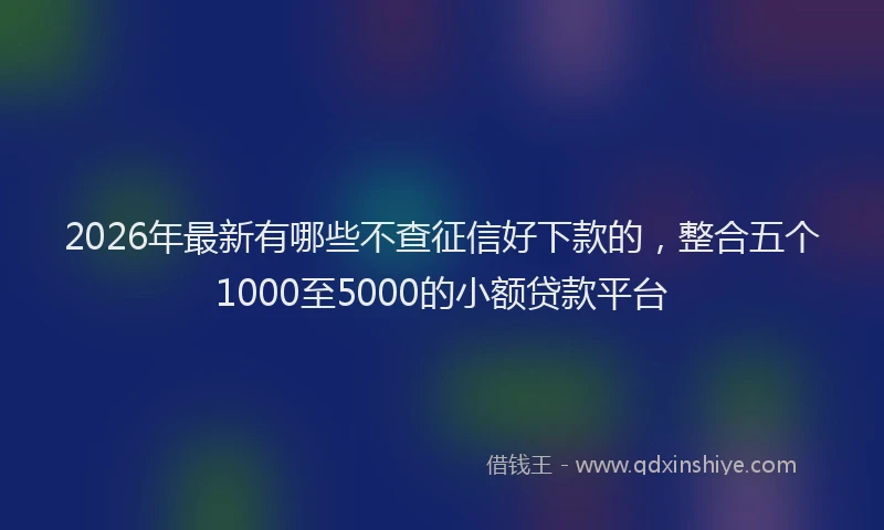 2026年最新有哪些不查征信好下款的，整合五个1000至5000的小额贷款平台
