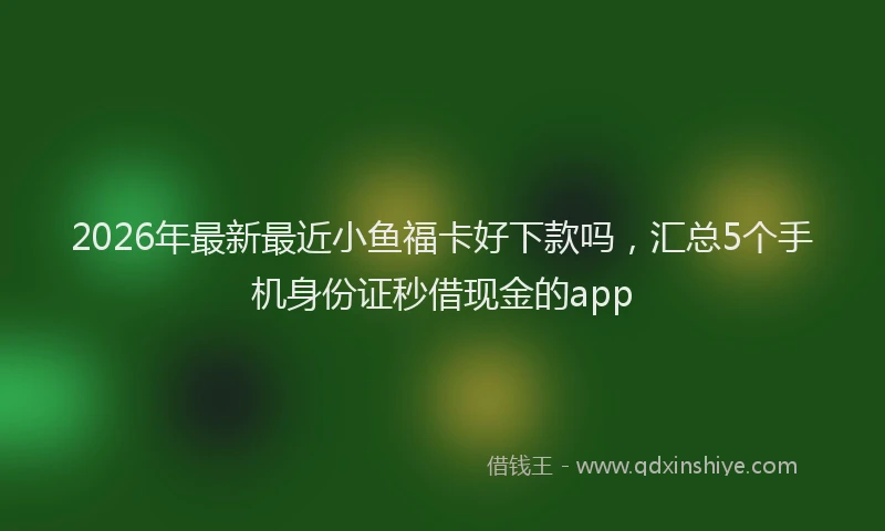 2026年最新最近小鱼福卡好下款吗，汇总5个手机身份证秒借现金的app