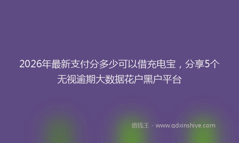 2026年最新支付分多少可以借充电宝，分享5个无视逾期大数据花户黑户平台