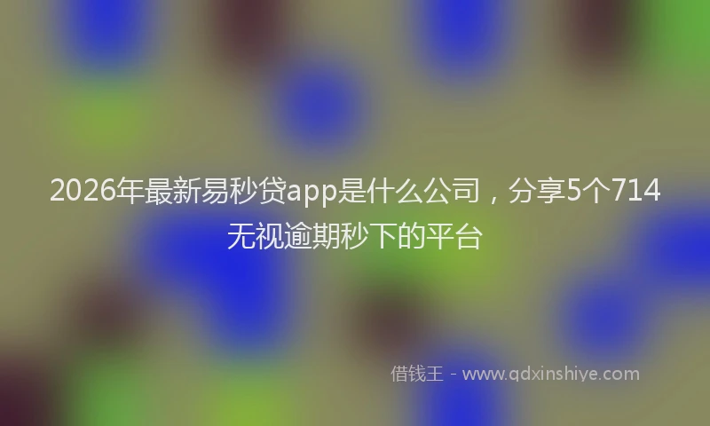 2026年最新易秒贷app是什么公司，分享5个714无视逾期秒下的平台