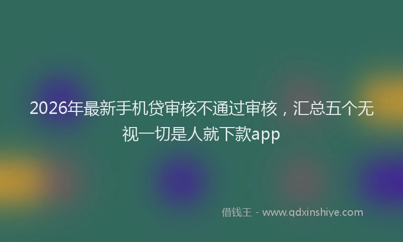 2026年最新手机贷审核不通过审核，汇总五个无视一切是人就下款app