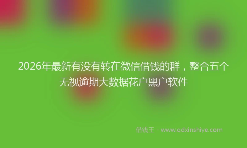 2026年最新有没有转在微信借钱的群，整合五个无视逾期大数据花户黑户软件
