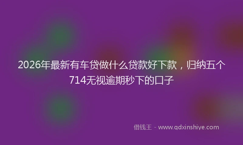 2026年最新有车贷做什么贷款好下款，归纳五个714无视逾期秒下的口子