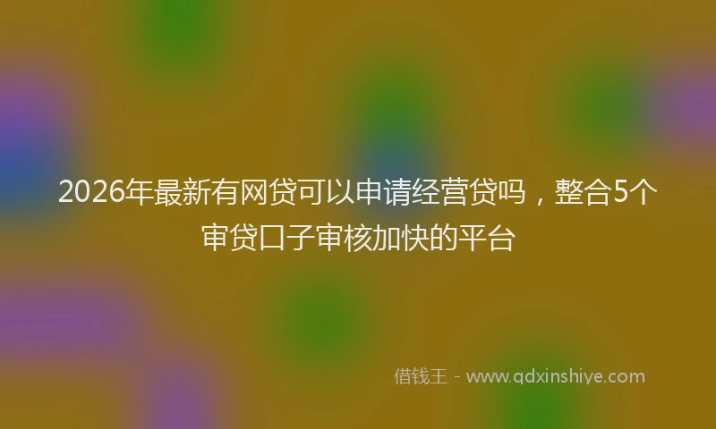 2026年最新有网贷可以申请经营贷吗，整合5个审贷口子审核加快的平台