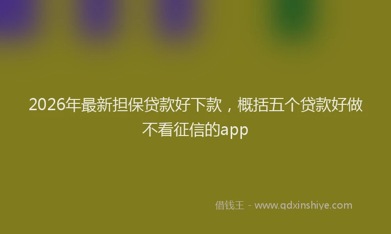 2026年最新担保贷款好下款，概括五个贷款好做不看征信的app