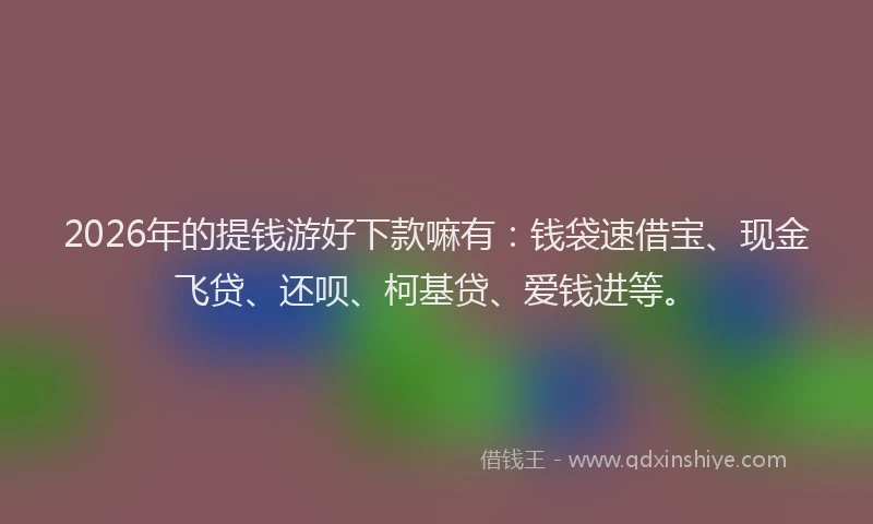 2026年的提钱游好下款嘛有：钱袋速借宝、现金飞贷、还呗、柯基贷、爱钱进等。