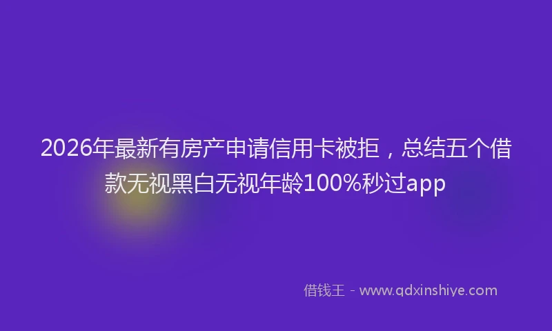 2026年最新有房产申请信用卡被拒，总结五个借款无视黑白无视年龄100%秒过app