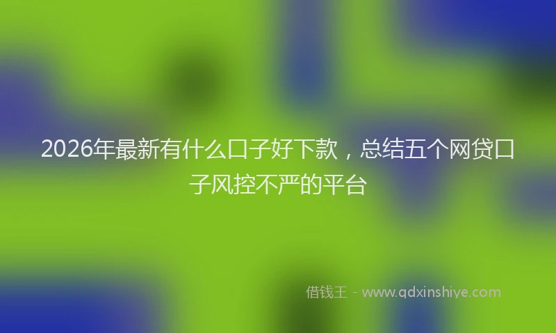 2026年最新有什么口子好下款，总结五个网贷口子风控不严的平台