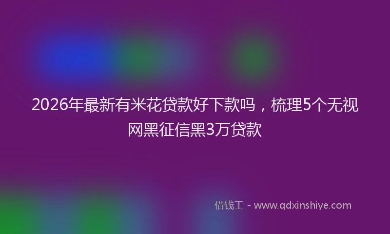 2026年最新有米花贷款好下款吗，梳理5个无视网黑征信黑3万贷款