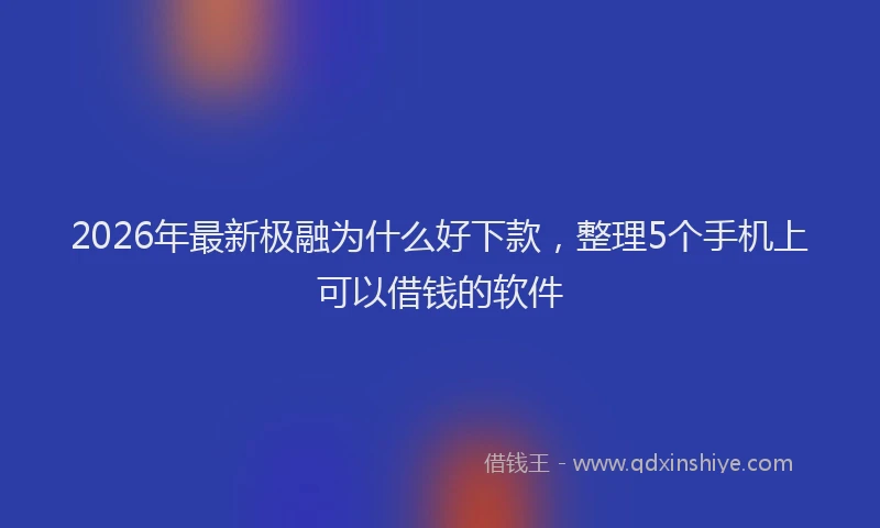 2026年最新极融为什么好下款，整理5个手机上可以借钱的软件