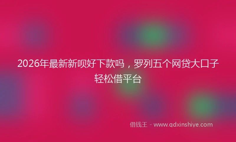 2026年最新新呗好下款吗，罗列五个网贷大口子轻松借平台