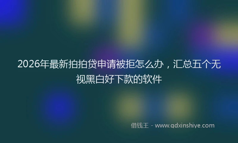 2026年最新拍拍贷申请被拒怎么办，汇总五个无视黑白好下款的软件