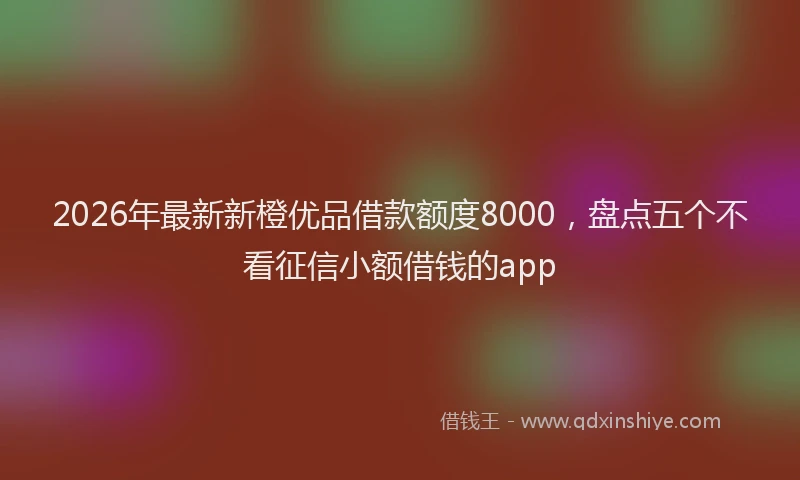 2026年最新新橙优品借款额度8000，盘点五个不看征信小额借钱的app