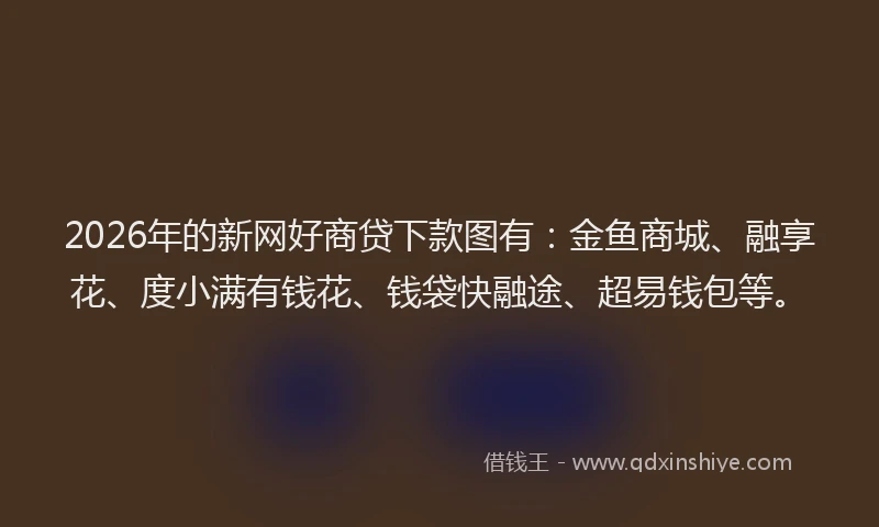2026年的新网好商贷下款图有：金鱼商城、融享花、度小满有钱花、钱袋快融途、超易钱包等。