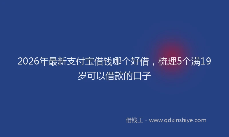 2026年最新支付宝借钱哪个好借，梳理5个满19岁可以借款的口子