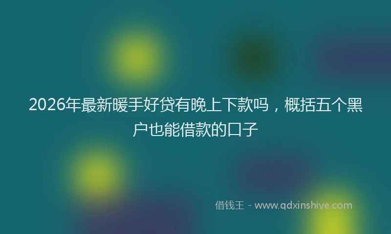 2026年最新暖手好贷有晚上下款吗，概括五个黑户也能借款的口子