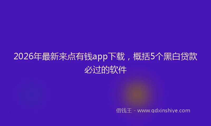 2026年最新来点有钱app下载，概括5个黑白贷款必过的软件