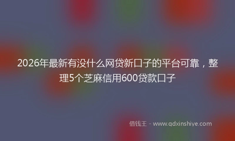 2026年最新有没什么网贷新口子的平台可靠，整理5个芝麻信用600贷款口子