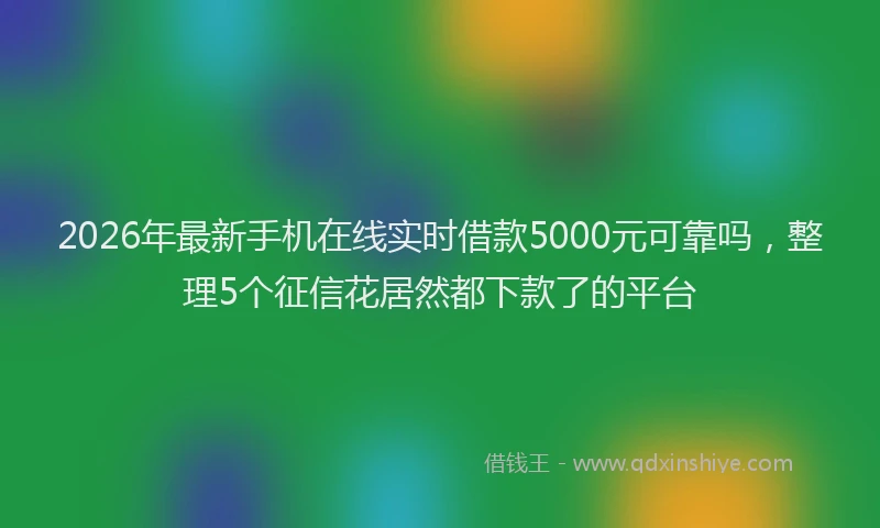 2026年最新手机在线实时借款5000元可靠吗，整理5个征信花居然都下款了的平台