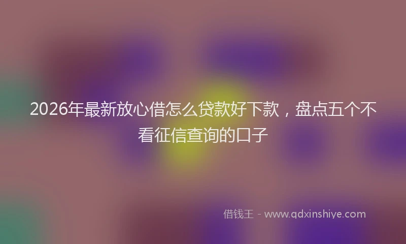 2026年最新放心借怎么贷款好下款，盘点五个不看征信查询的口子