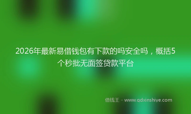 2026年最新易借钱包有下款的吗安全吗，概括5个秒批无面签贷款平台