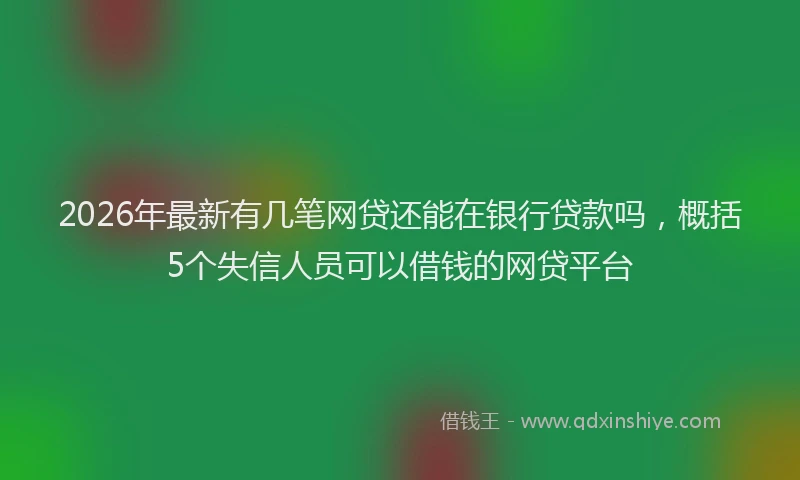 2026年最新有几笔网贷还能在银行贷款吗，概括5个失信人员可以借钱的网贷平台