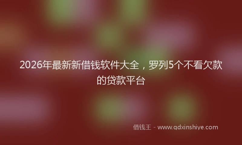 2026年最新新借钱软件大全，罗列5个不看欠款的贷款平台
