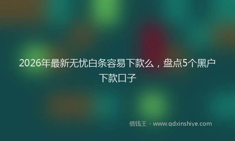 2026年最新无忧白条容易下款么，盘点5个黑户下款口子