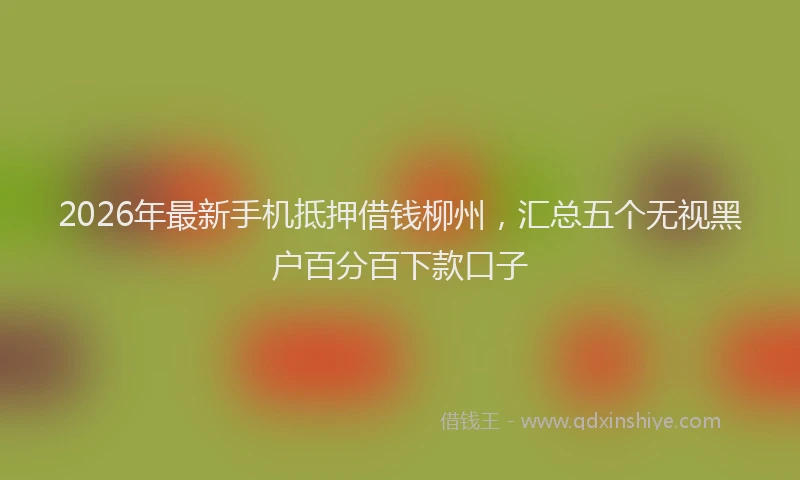 2026年最新手机抵押借钱柳州，汇总五个无视黑户百分百下款口子