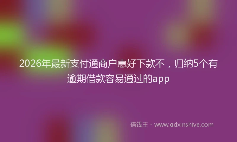 2026年最新支付通商户惠好下款不，归纳5个有逾期借款容易通过的app