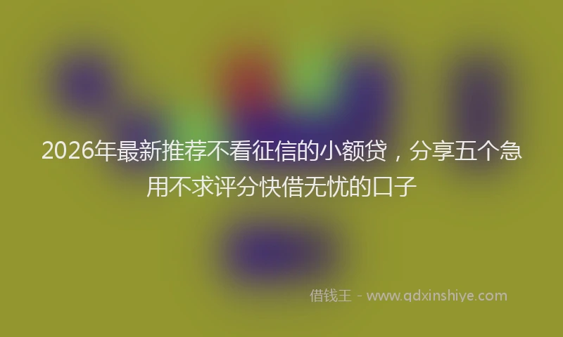 2026年最新推荐不看征信的小额贷，分享五个急用不求评分快借无忧的口子