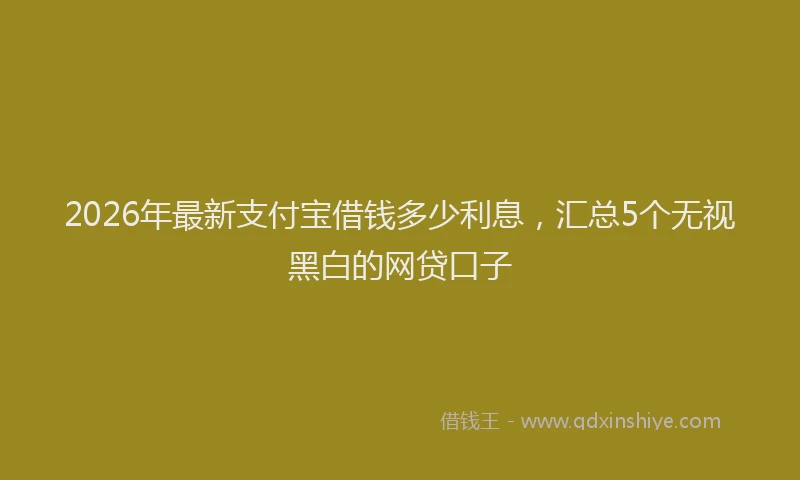 2026年最新支付宝借钱多少利息，汇总5个无视黑白的网贷口子