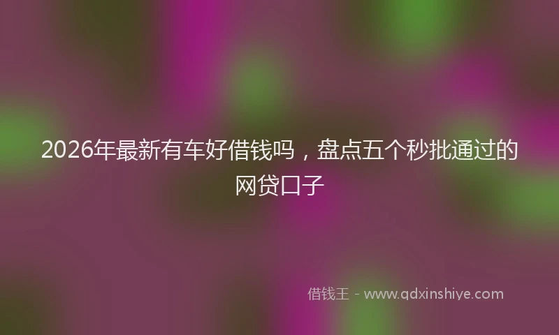 2026年最新有车好借钱吗，盘点五个秒批通过的网贷口子