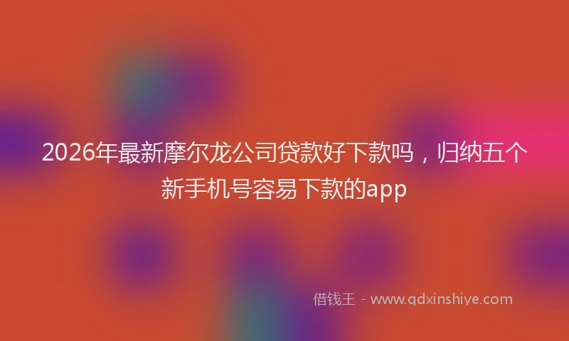 2026年最新摩尔龙公司贷款好下款吗，归纳五个新手机号容易下款的app