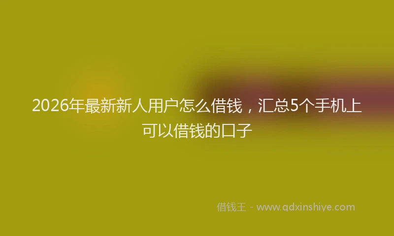 2026年最新新人用户怎么借钱，汇总5个手机上可以借钱的口子