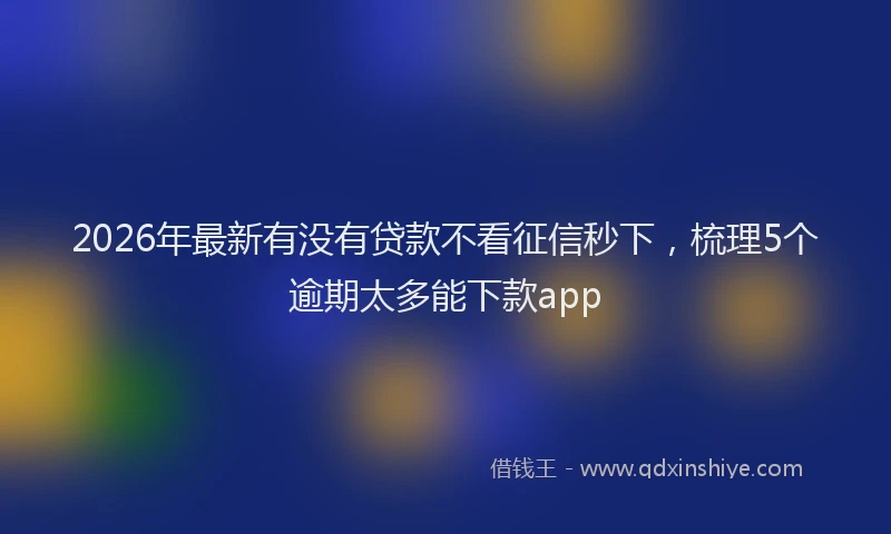 2026年最新有没有贷款不看征信秒下，梳理5个逾期太多能下款app