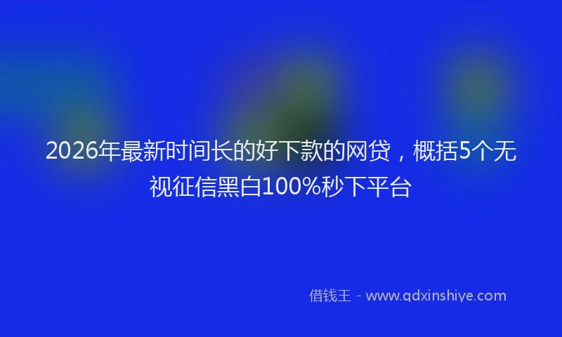 2026年最新时间长的好下款的网贷，概括5个无视征信黑白100%秒下平台