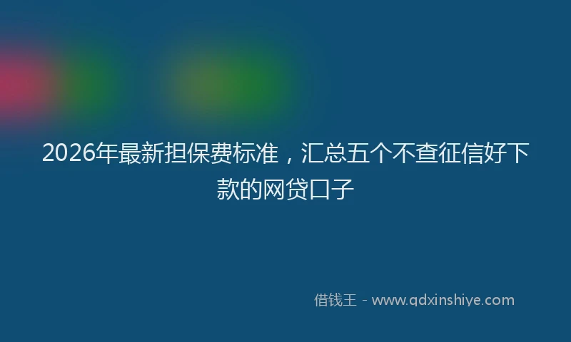 2026年最新担保费标准，汇总五个不查征信好下款的网贷口子