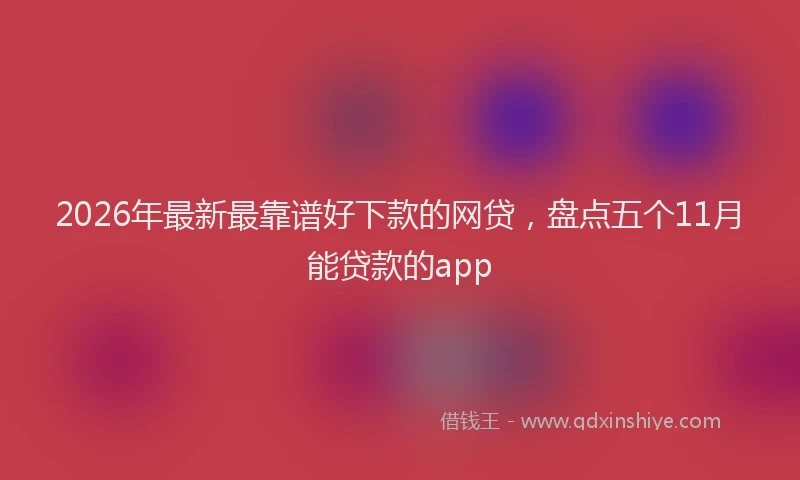 2026年最新最靠谱好下款的网贷，盘点五个11月能贷款的app