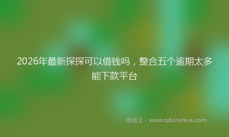 2026年最新探探可以借钱吗，整合五个逾期太多能下款平台