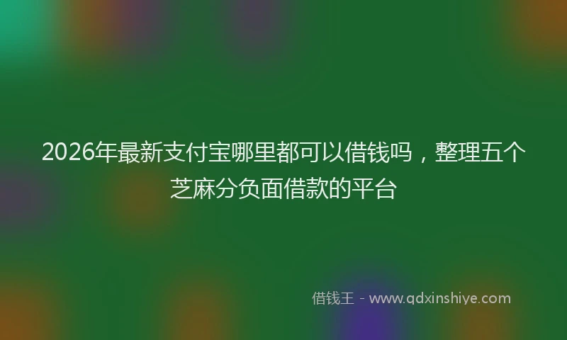 2026年最新支付宝哪里都可以借钱吗，整理五个芝麻分负面借款的平台