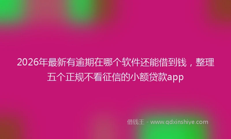 2026年最新有逾期在哪个软件还能借到钱，整理五个正规不看征信的小额贷款app